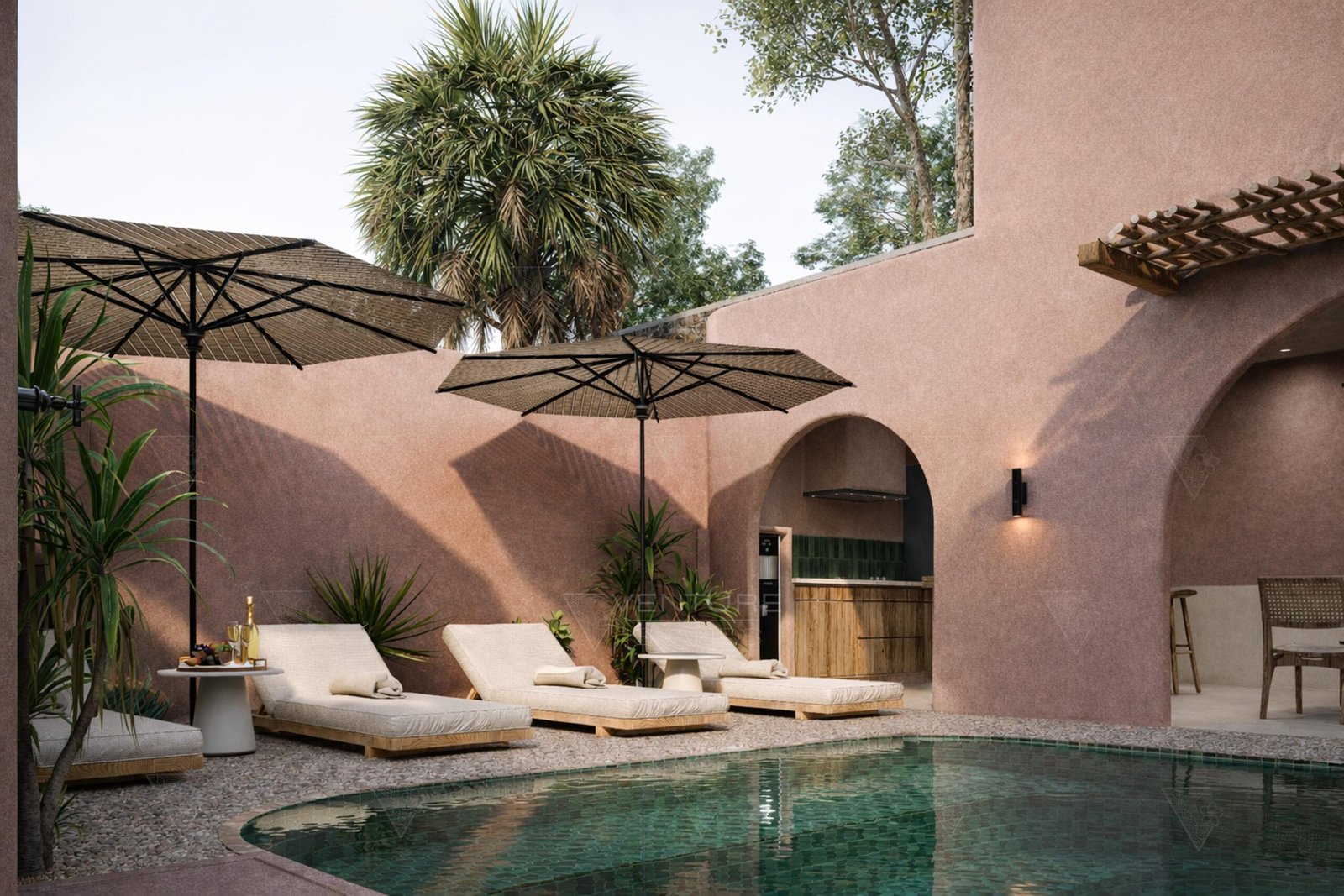 Pool from main gate _ Villa Type 2